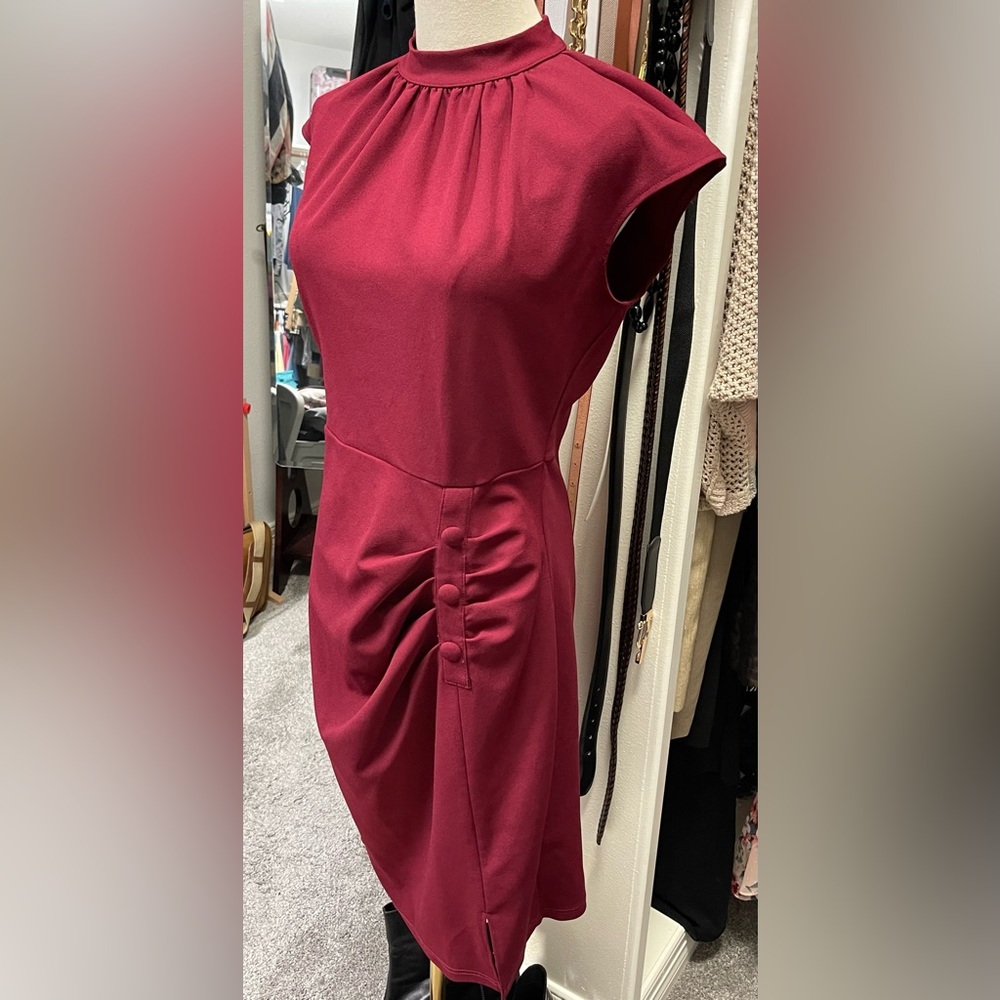 Aisize Vintage Redefined Women’s dress stretchy burgundy size large